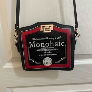 Monohsic Black & Red Box Crossbody Bag (strap replaced)